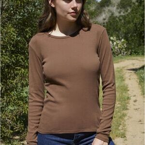 Brandy Melville John Galt Hallie Brown Long Sleeve Tee